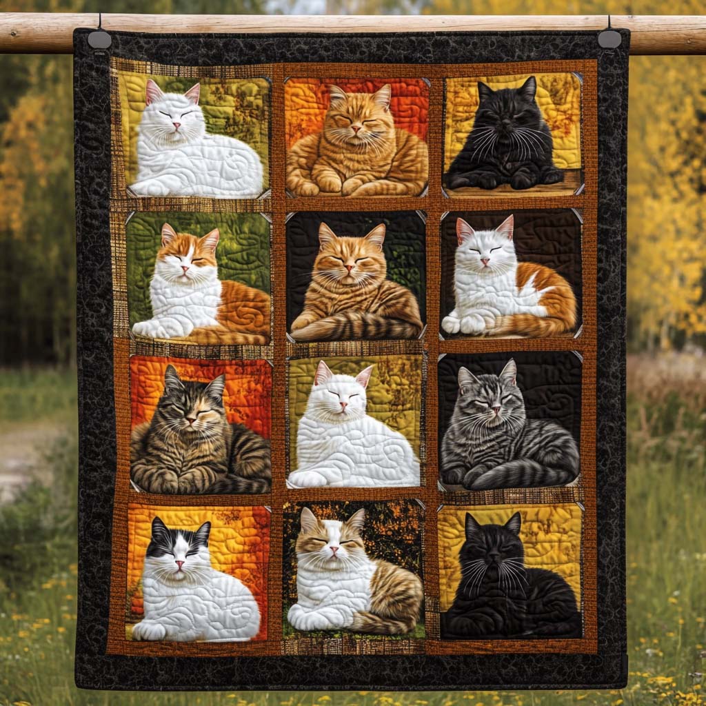 Starry Kitten Quilted Blanket - Throw (55" x 60")