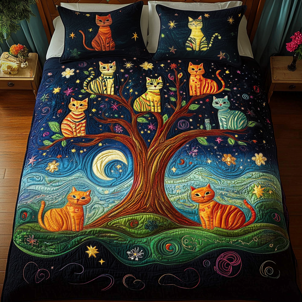 Starry Paws 3-Piece Quilted Bedding Set - Single (59" x 70")