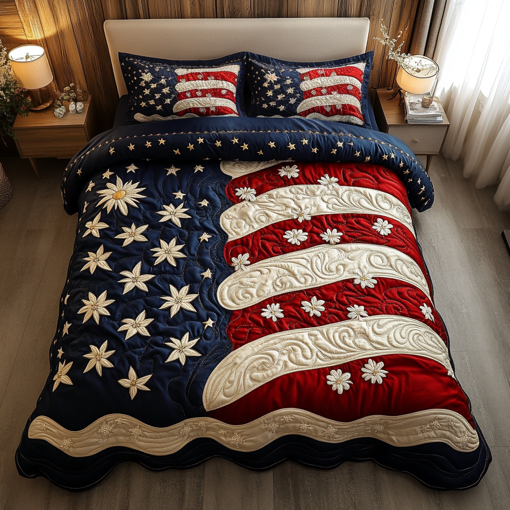 Starry Pride 3-Piece Quilted Bedding Set - Single (59" x 70")