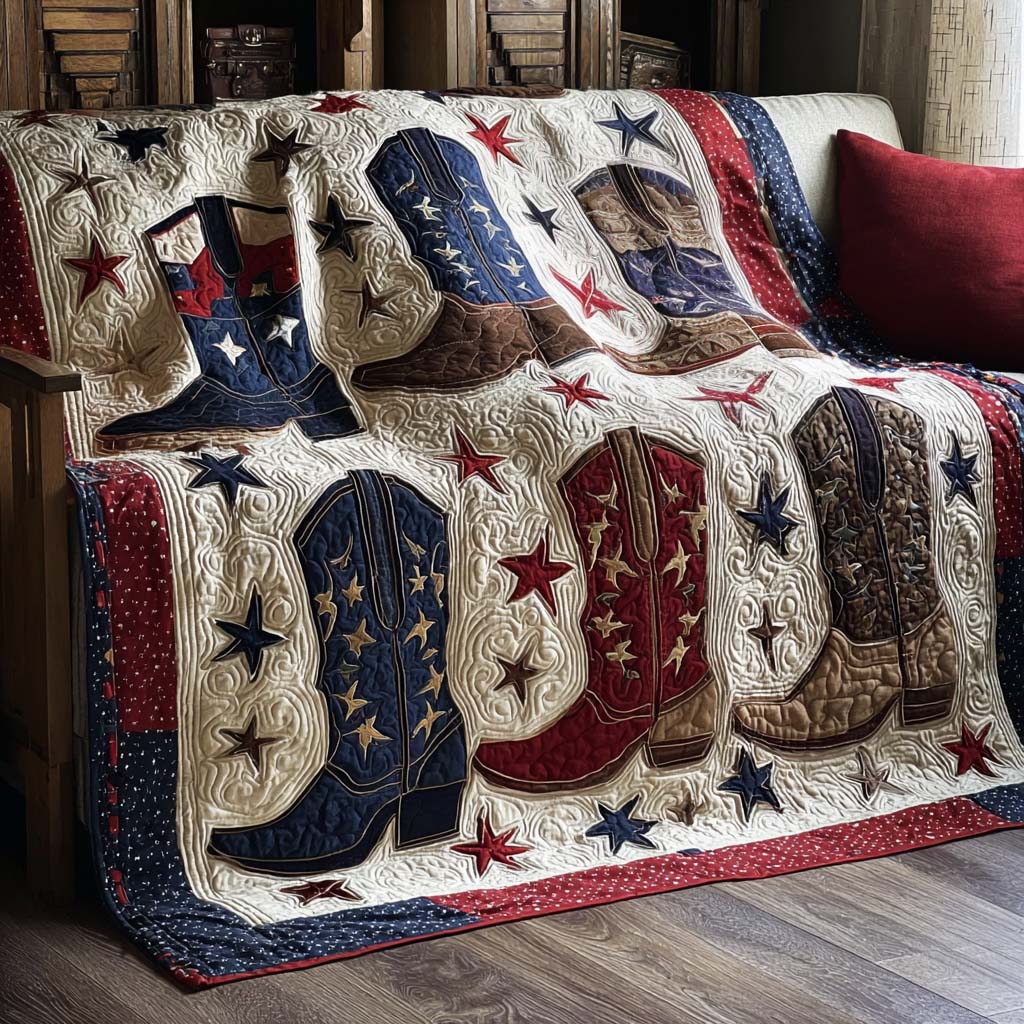 Stars and Boots Quilted Blanket - Baby (30" x 40") - Pack 1