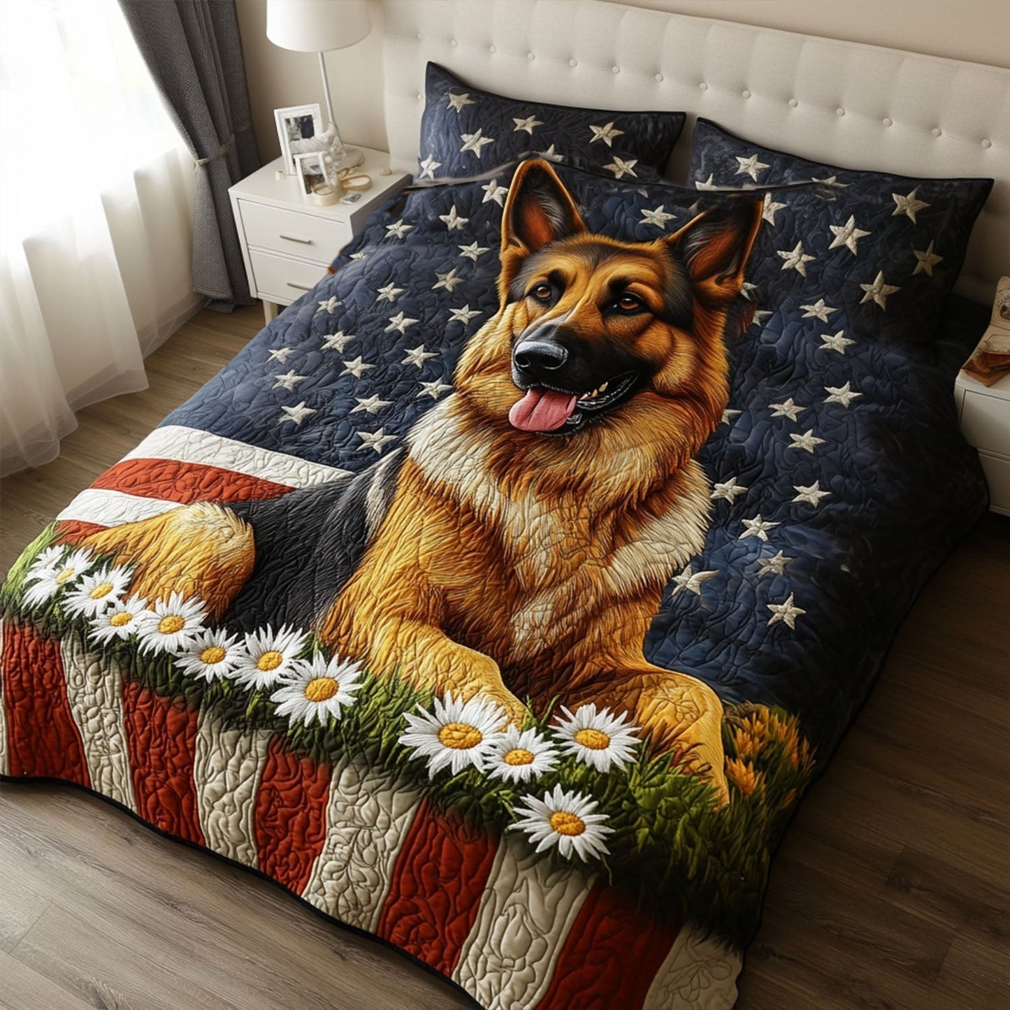 Stars and Shepherds 3-Piece Quilted Bedding Set - Single (59" x 70")