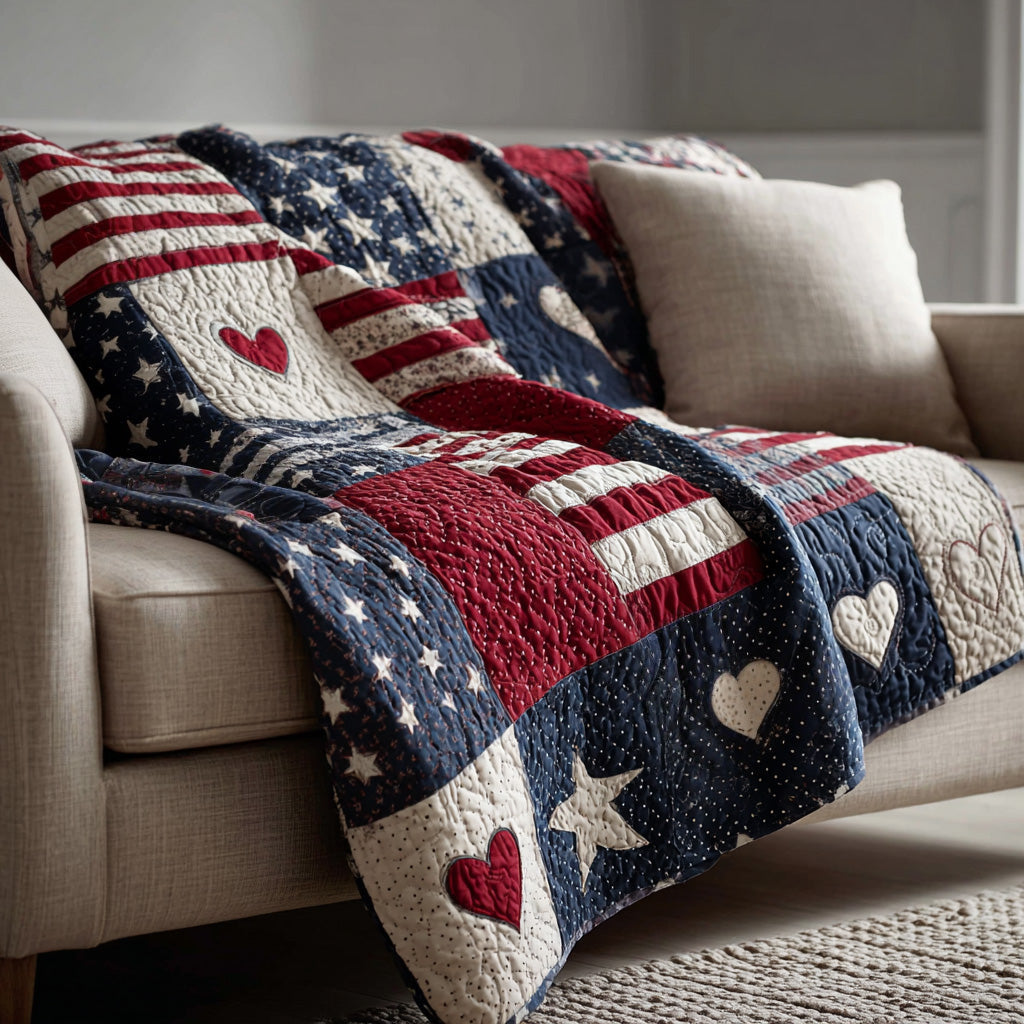 Stars and Stripes Quilted Blanket - Baby (30" x 40") - Pack 1