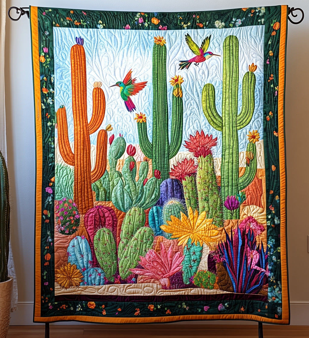 Succulent Garden Harmony Quilted Blanket - Throw (55" x 60")