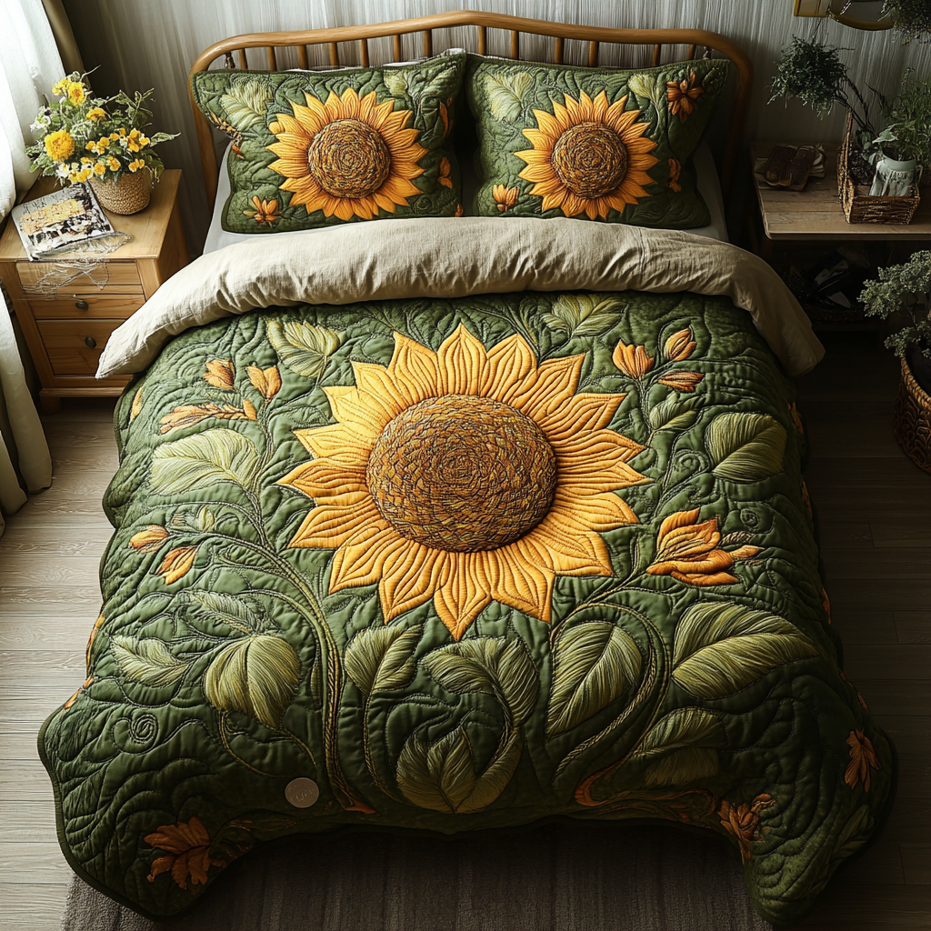Summer Glow Quilted Bedding Set - Single (59" x 70")