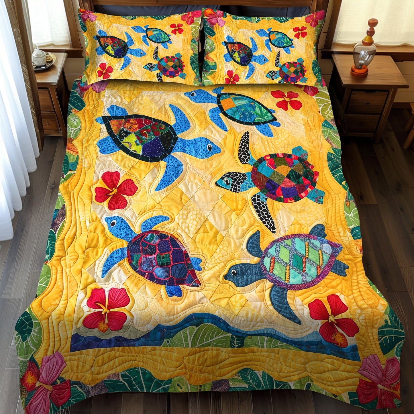 Sun and Sea 3-Piece Quilted Bedding Set - Single (59" x 70")