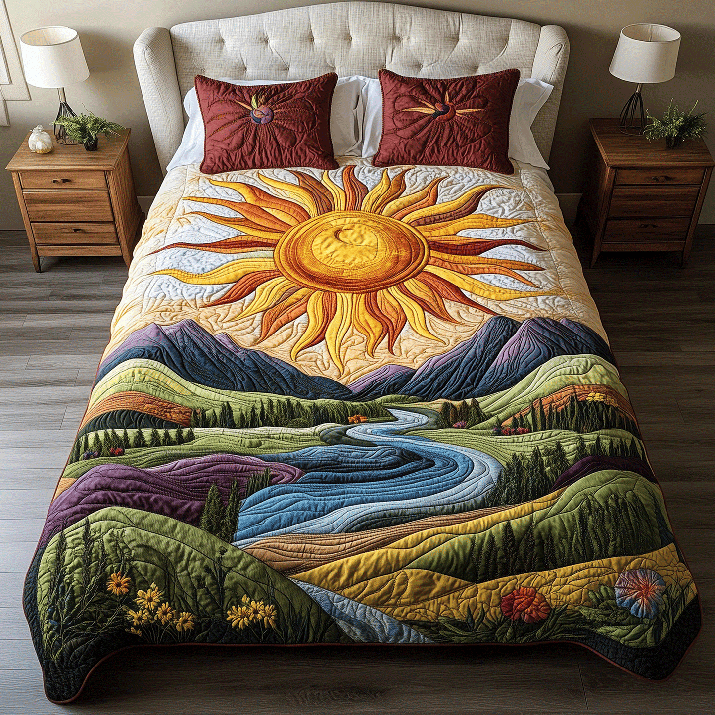 Sunbeam Dream 3-Piece Quilted Bedding Set - Single (59" x 70")