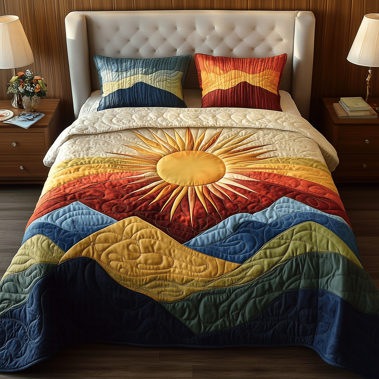 Sunburst Magic 3-Piece Quilted Bedding Set - Single (59" x 70")