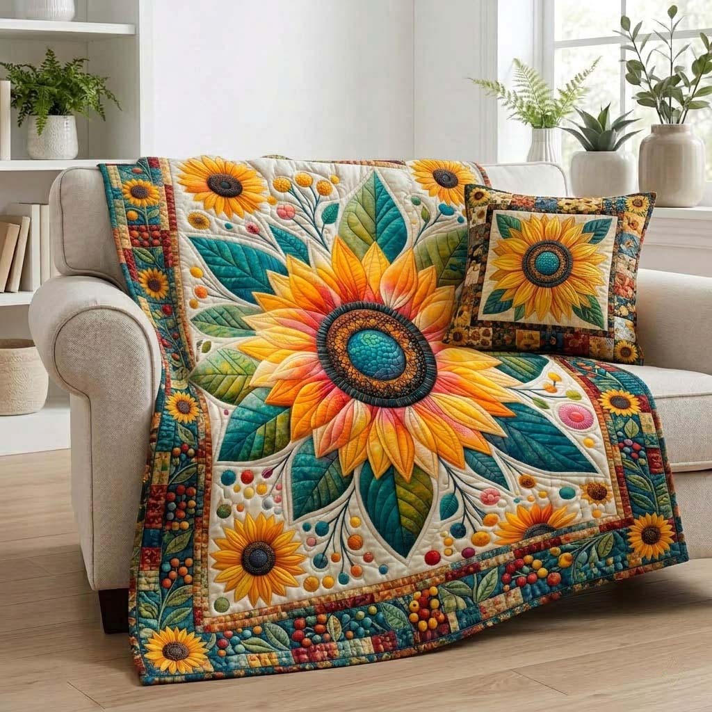 Sunburst Flower Quilted Blanket - Baby (30" x 40") - Pack 1