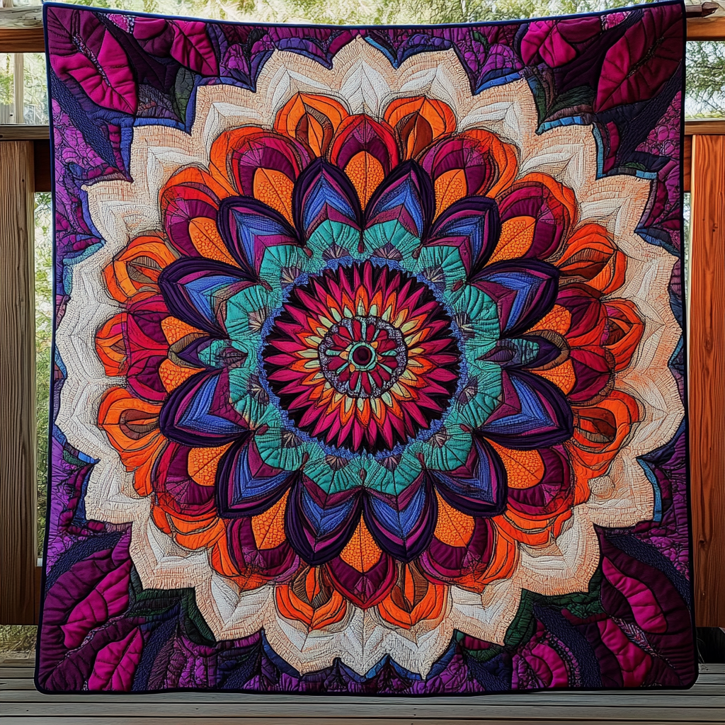 Sunburst Symphony Quilted Blanket - Throw (55" x 60")