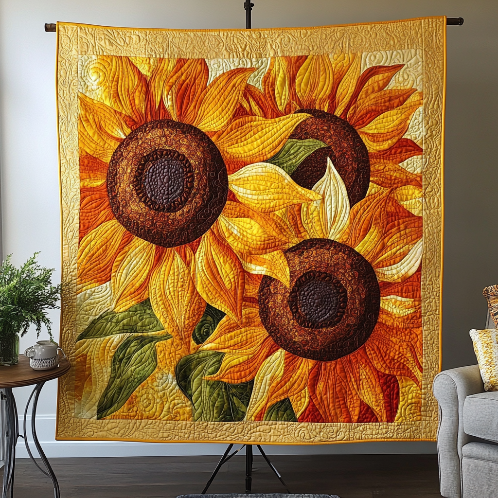 Sunflare Quilted Blanket - Throw (55" x 60")