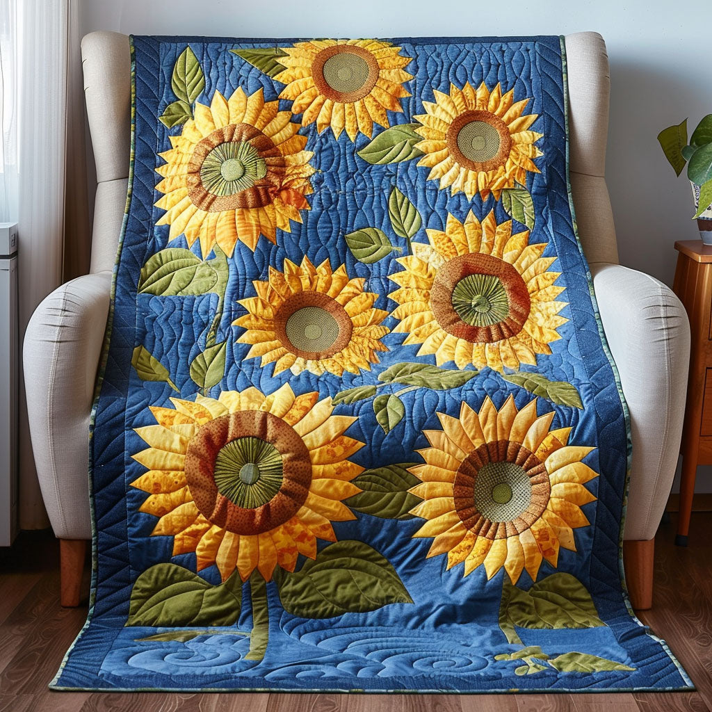 Sunflower Dream Quilted Blanket - Throw (55" x 60")