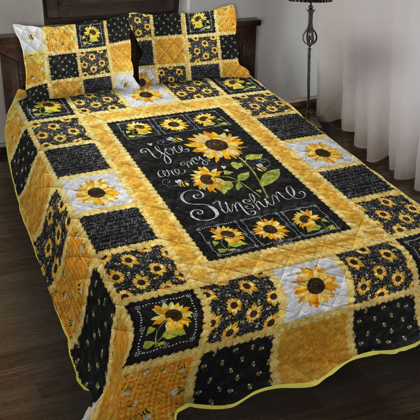 Sunflower Sunshine 3-Piece Quilted Bedding Set - Single (59" x 70")