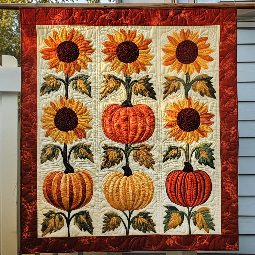 Sunflower Radiance Quilted Blanket - Throw (55" x 60")