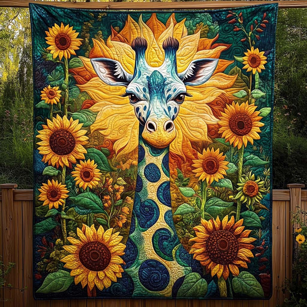 Sunflower Serenade Quilted Blanket - Throw (55" x 60")