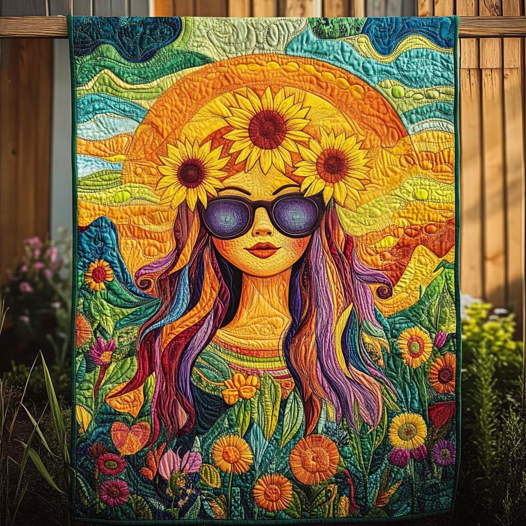 Sunflower Sunshine Quilted Blanket - Throw (55" x 60")