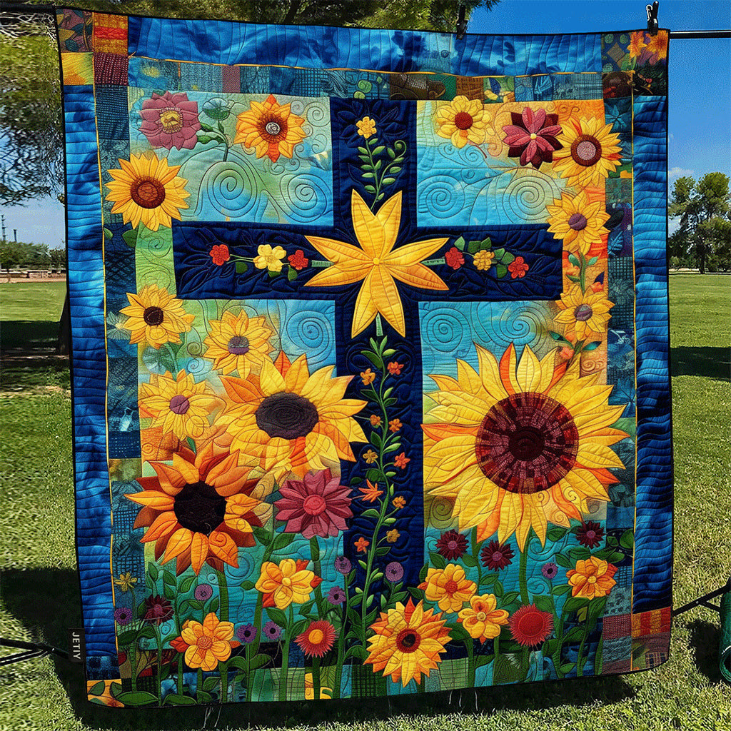 Sunlit Cross Quilted Blanket - Throw (55" x 60")