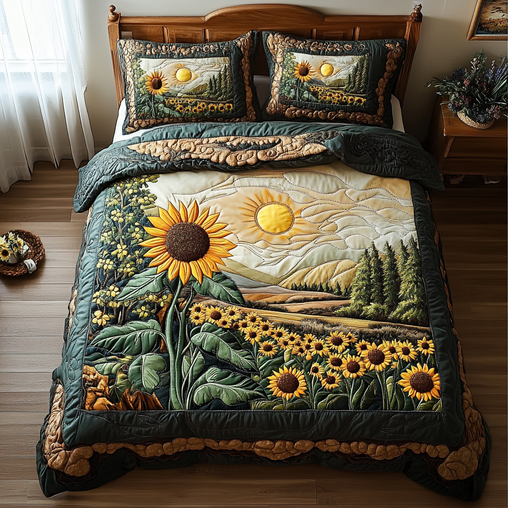 Sunlit Bliss Quilted Bedding Set - Single (59" x 70")
