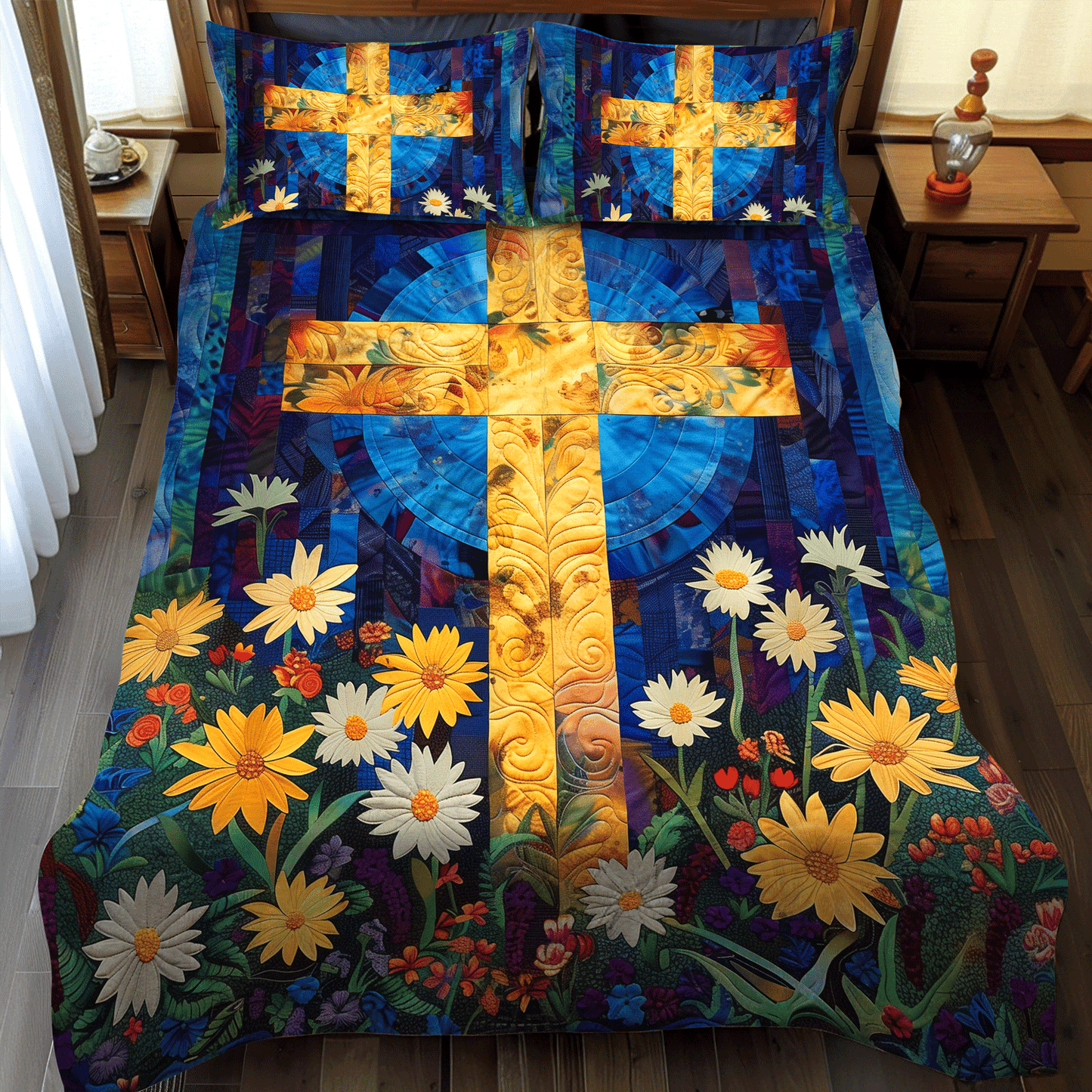Sunlit Garden 3-Piece Quilted Bedding Set - Single (59" x 70")