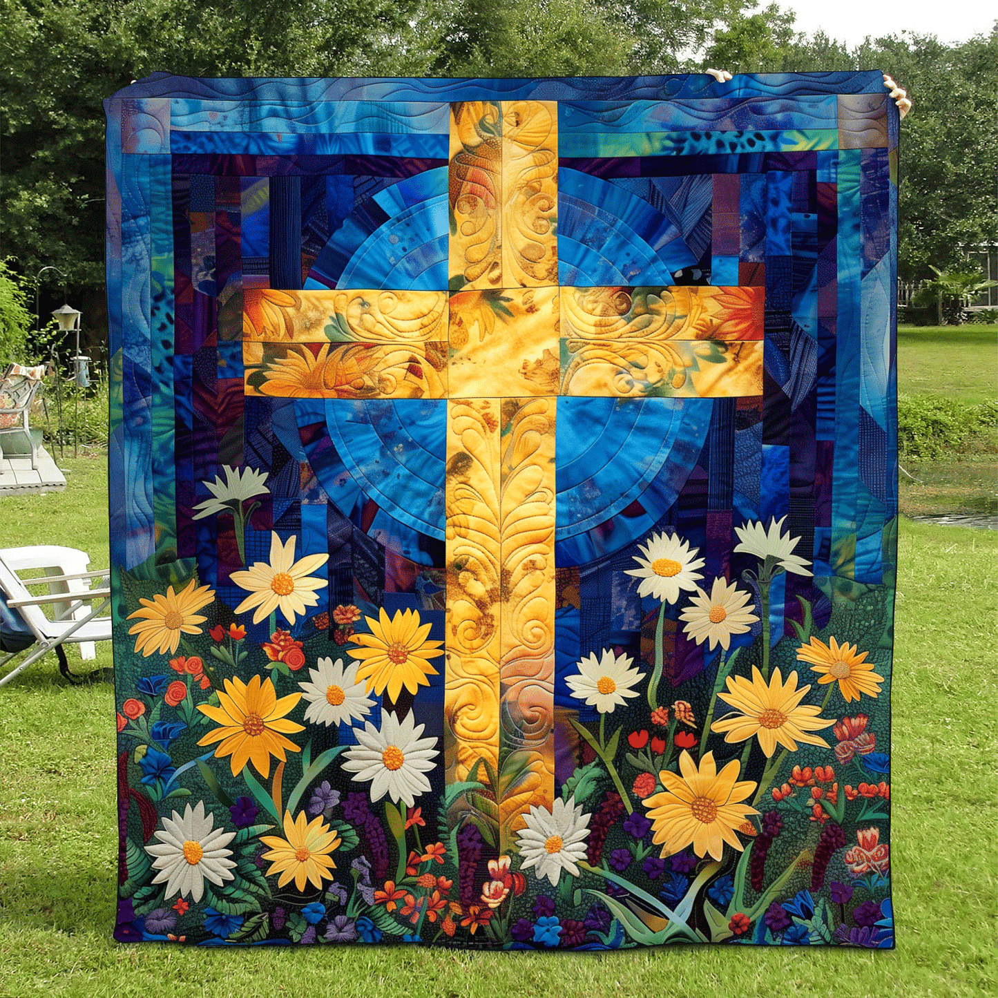 Sunlit Garden Quilted Blanket - Throw (55" x 60")