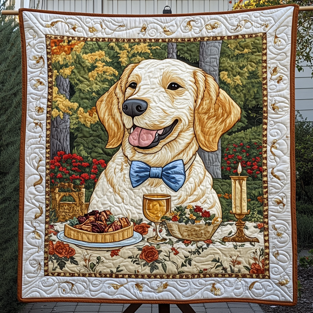 Sunlit Golden Moments Quilted Blanket - Throw (55" x 60")