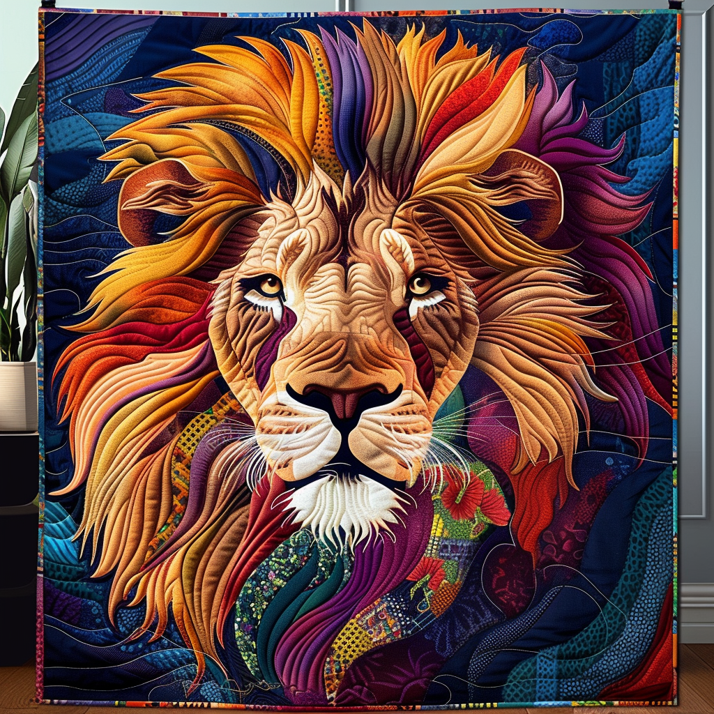 Sunlit Mane Quilted Blanket - Throw (55" x 60")