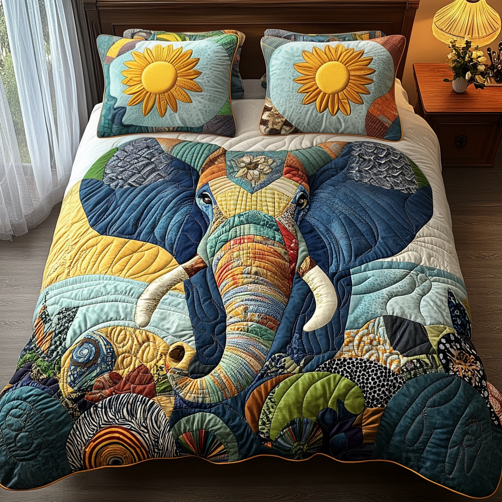 Sunlit Wanderer Quilted Bedding Set - Single (59" x 70")