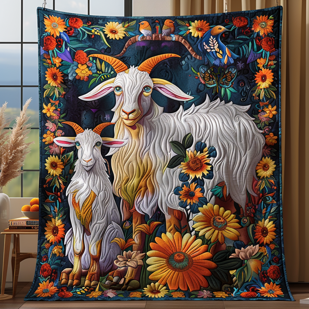 Sunny Meadow Quilted Blanket - Throw (55" x 60")