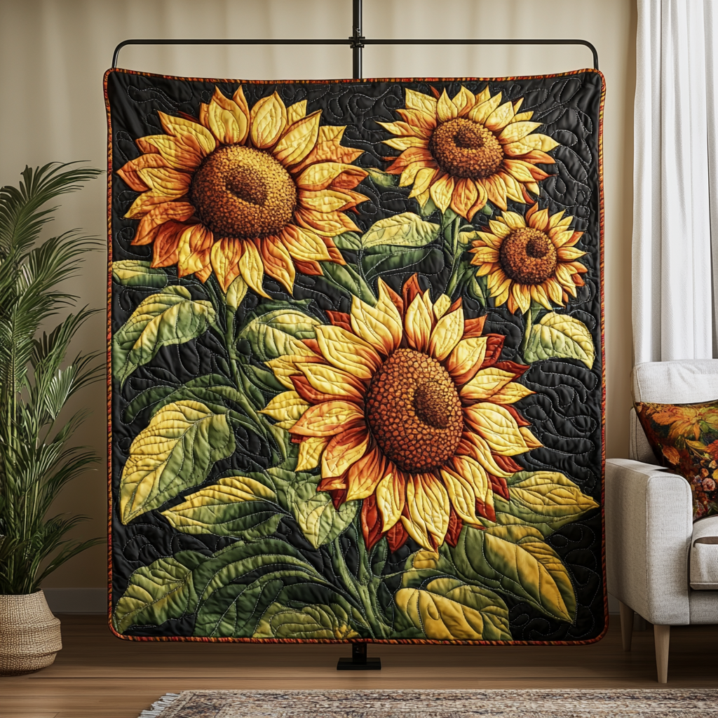Sunny Bliss Quilted Blanket - Throw (55" x 60")