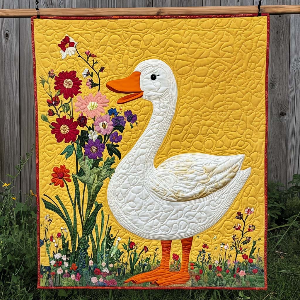 Sunny Blossom Quilted Blanket - Throw (55" x 60")
