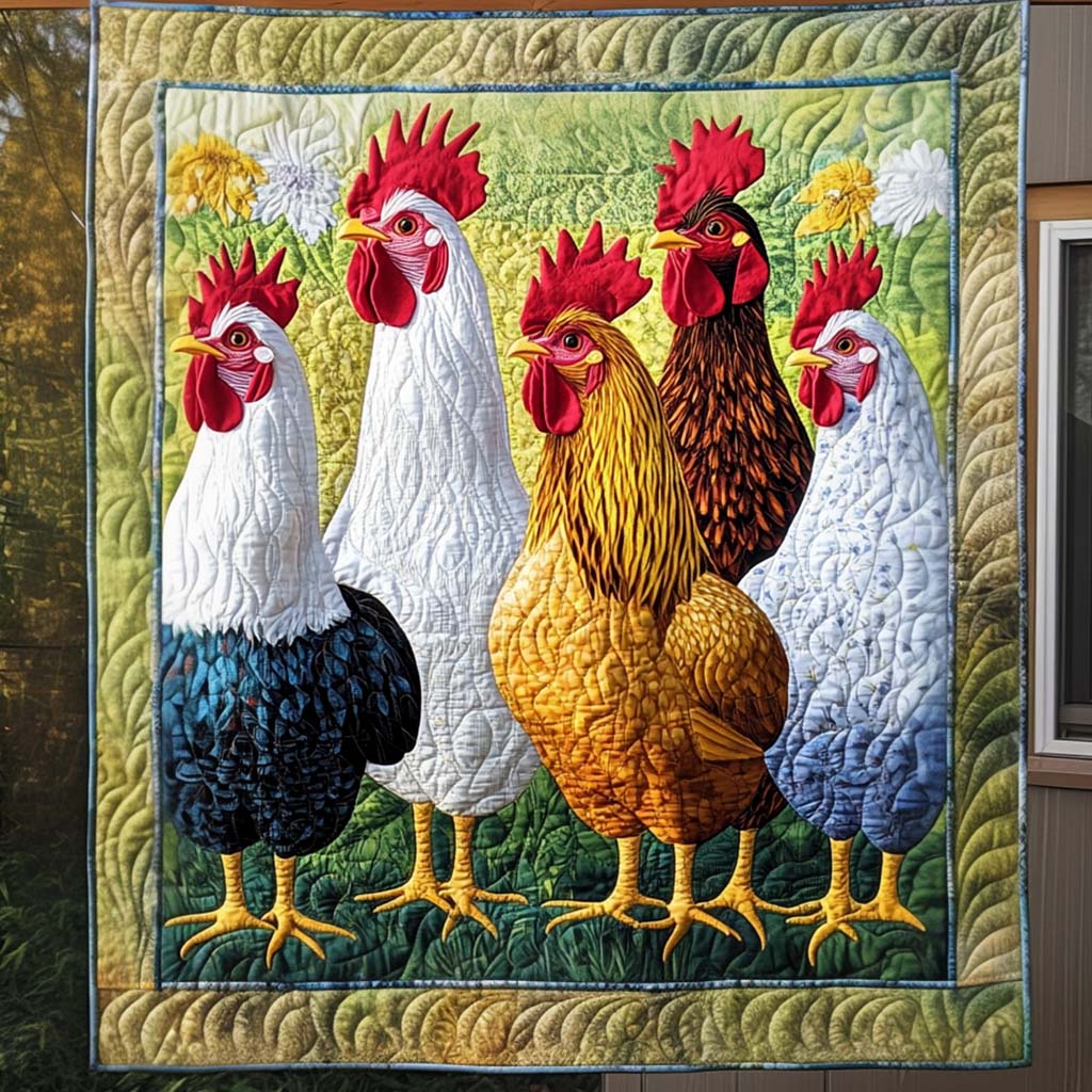 Sunny Day Chicks Quilted Blanket - Throw (55" x 60")
