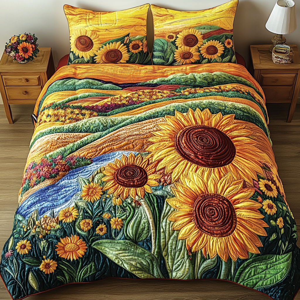 Sunny Delight 3-Piece Quilted Bedding Set - Single (59" x 70")