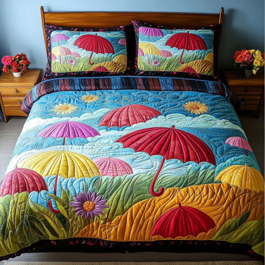 Sunny Drizzle 3-Piece Quilted Bedding Set - Single (59" x 70")