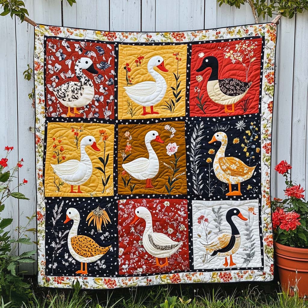 Sunny Duck Gathering Quilted Blanket - Baby (30" x 40")