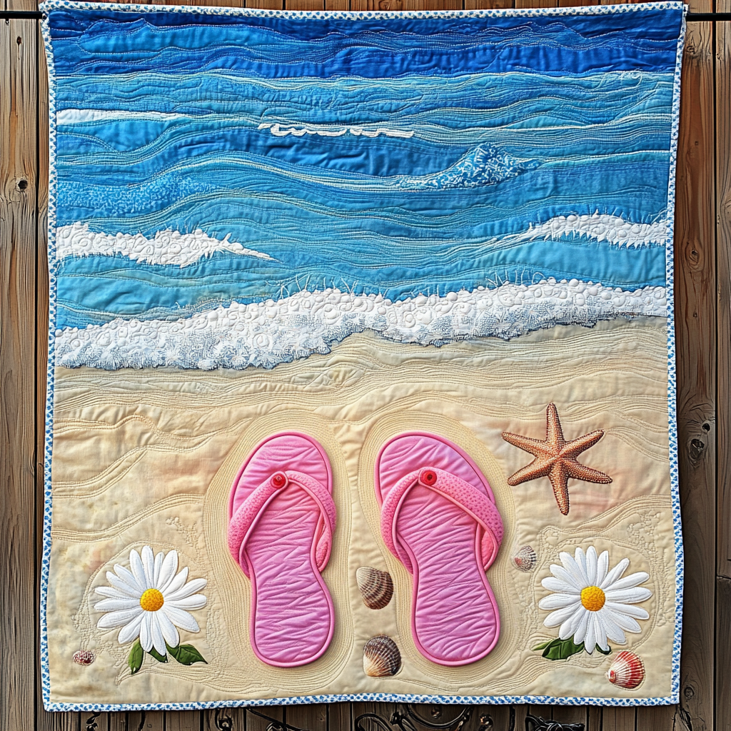 Sunny Sands Stroll Quilted Blanket - Throw (55" x 60")