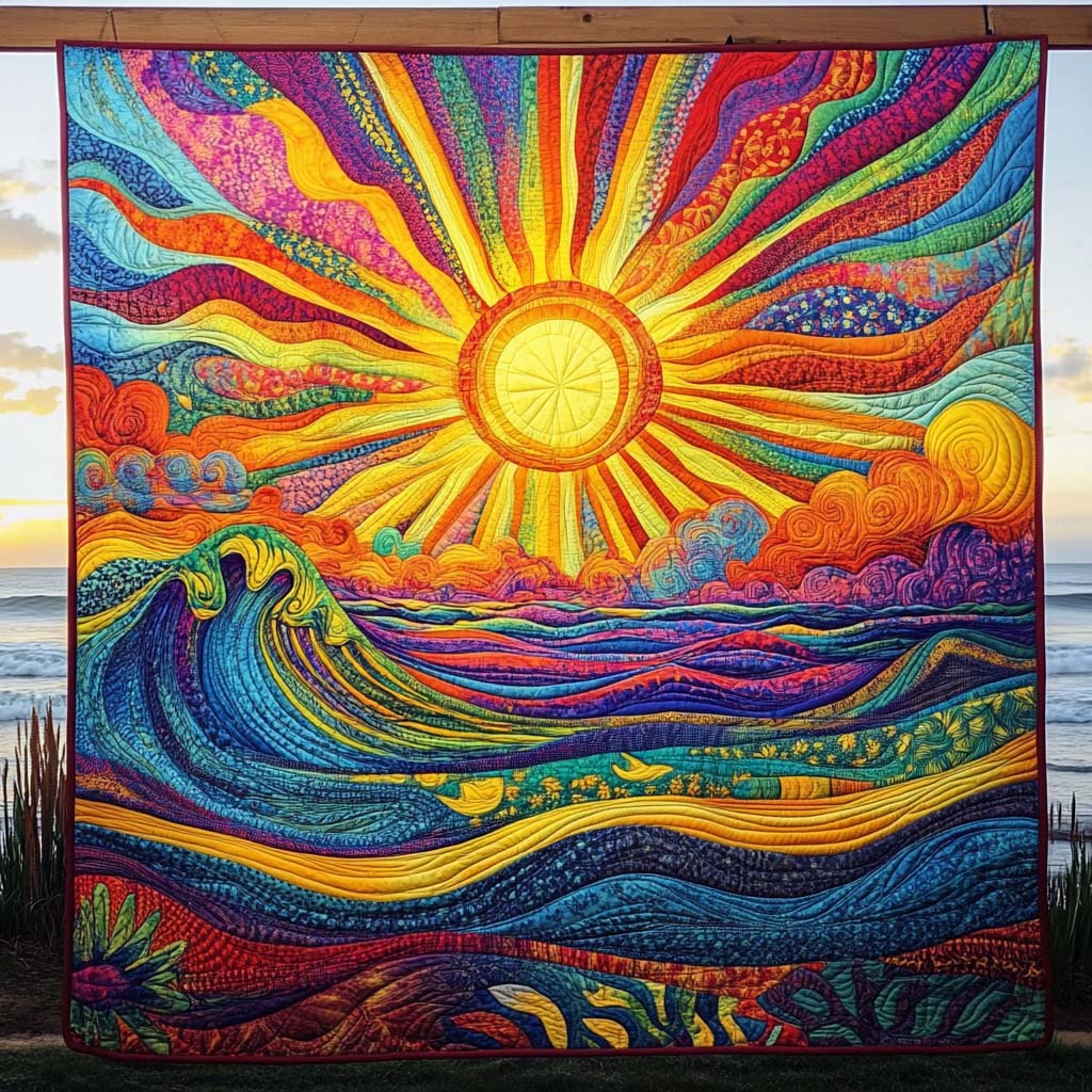 Sunrise Symphony Quilted Blanket - Throw (55" x 60")