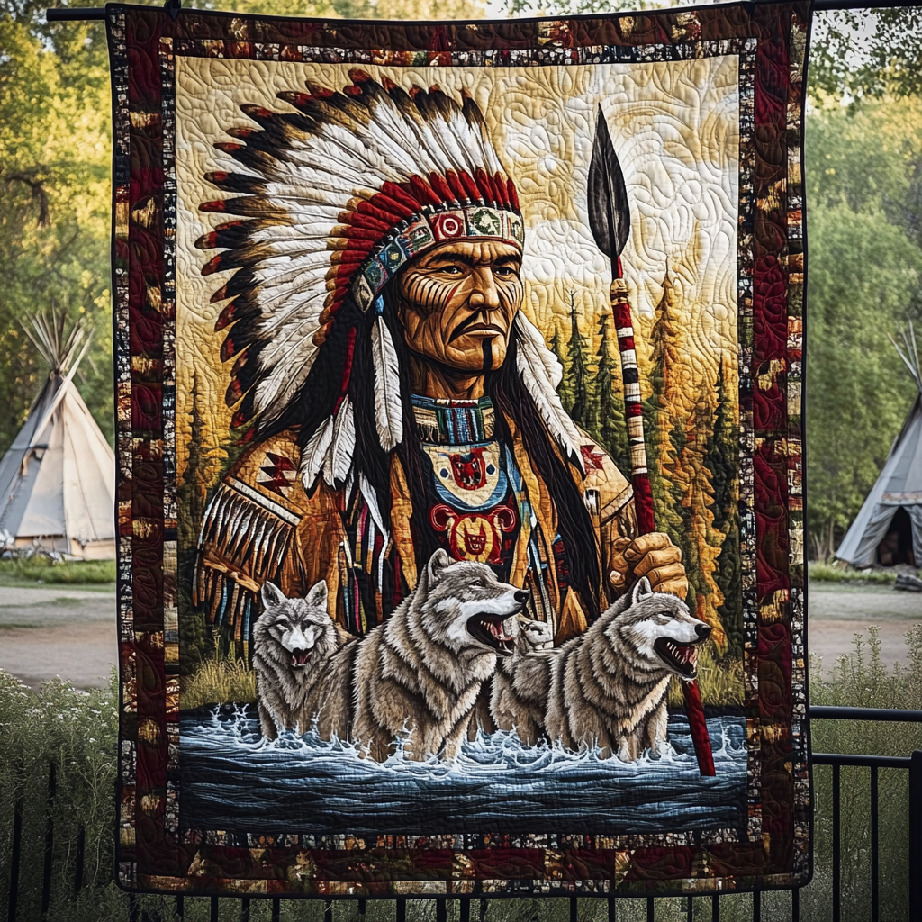 Sunset Gathering Quilted Blanket - Throw (55" x 60")