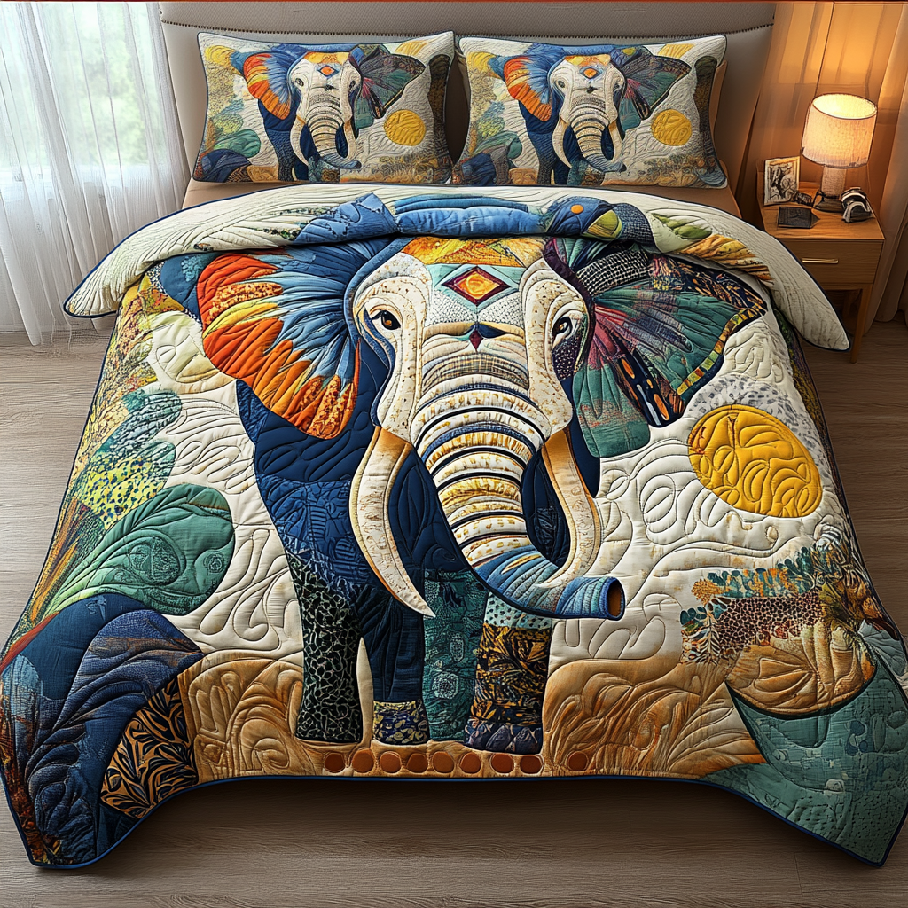 Sunset Majesty Quilted Bedding Set - Single (59" x 70")