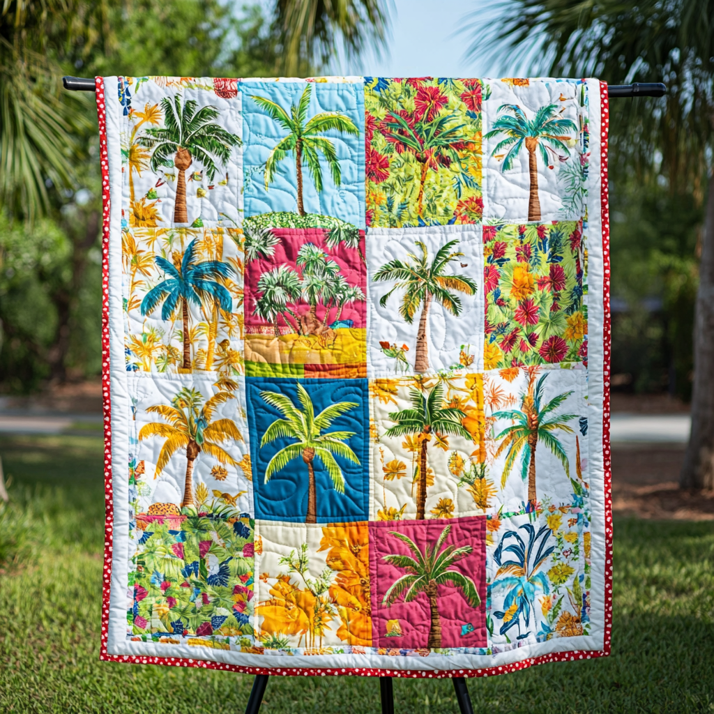 Sunset Palms Quilted Blanket - Baby (30" x 40")