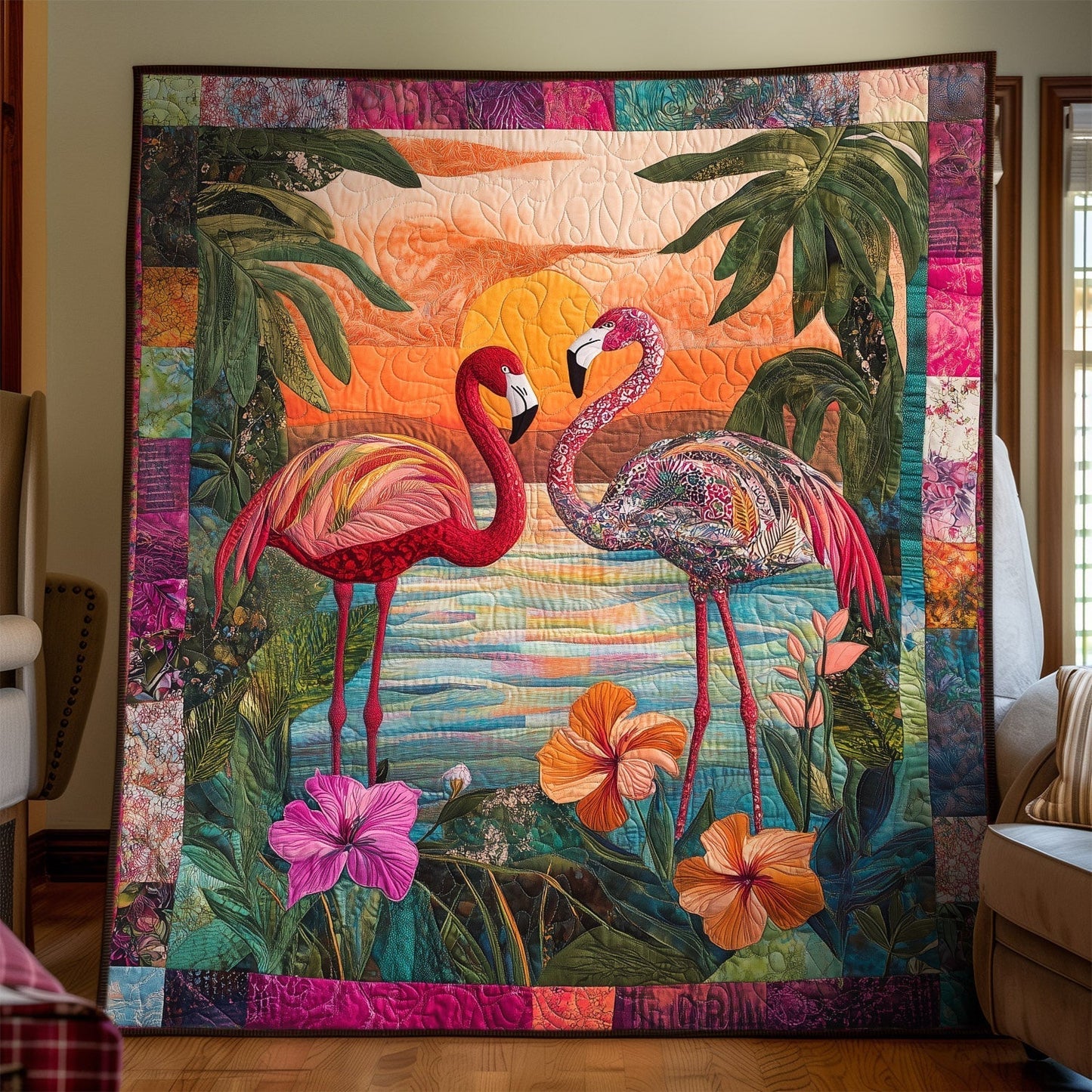 Sunset Serenade Quilted Blanket - Throw (55" x 60")
