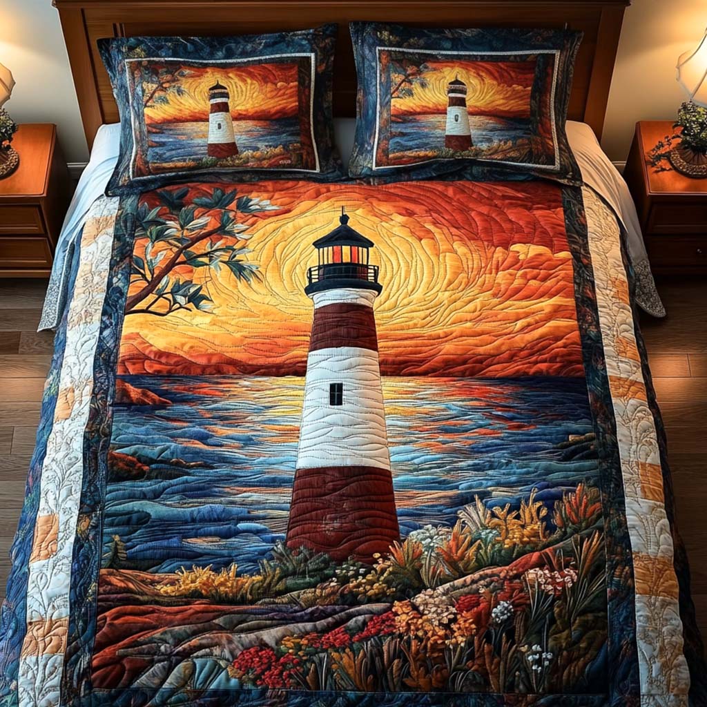 Sunset Shores 3-Piece Quilted Bedding Set - Single (59" x 70")