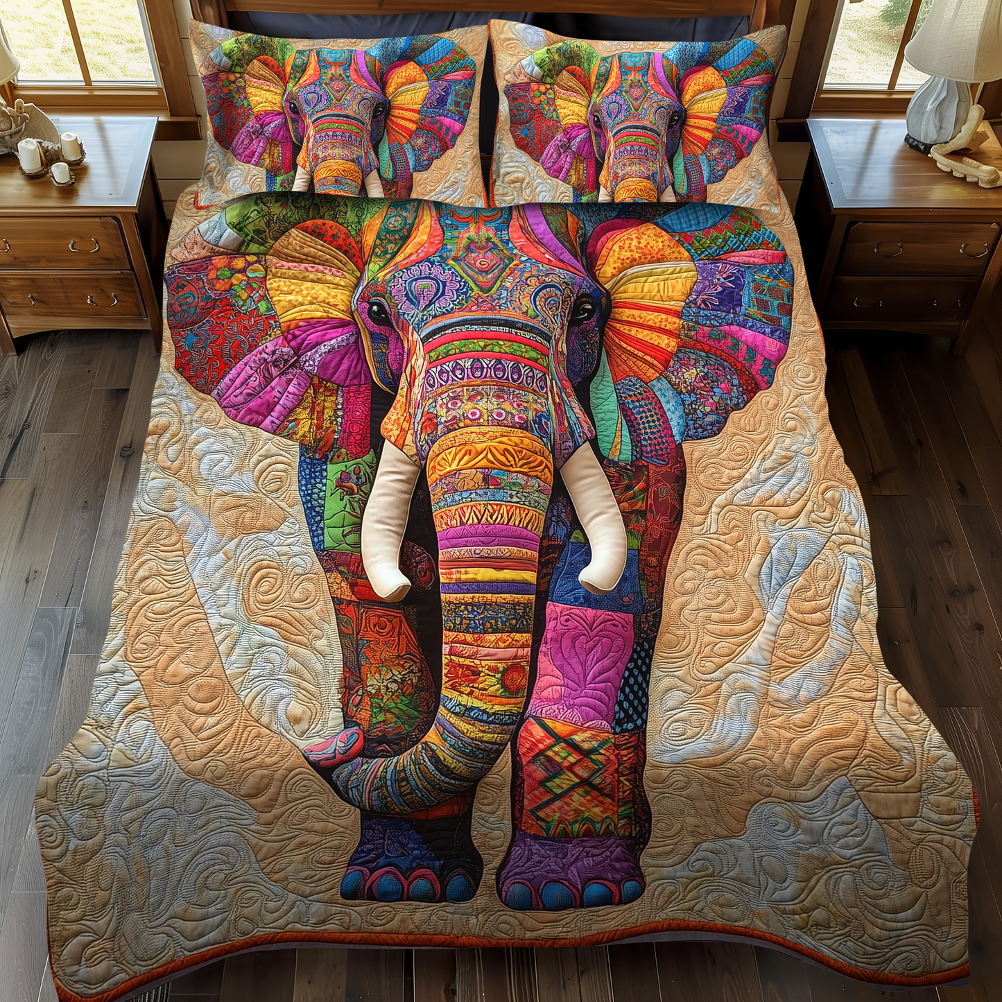 Sunset Strider 3-Piece Quilted Bedding Set - Single (59" x 70")