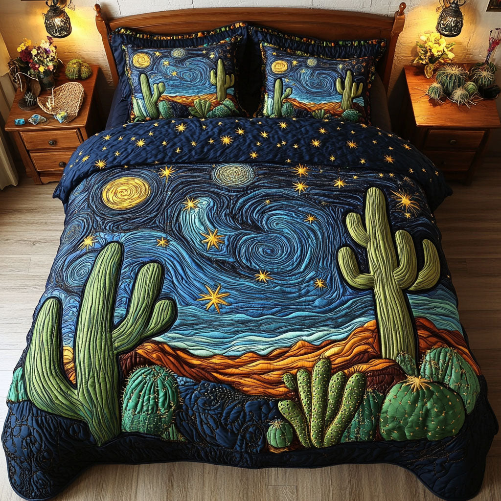 Sunset Waves 3-Piece Quilted Bedding Set - Single (59" x 70")
