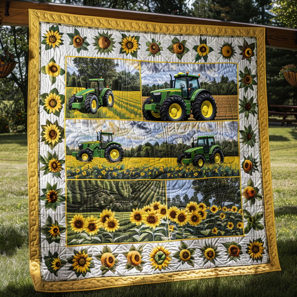 Sunshine Fields Quilted Blanket - Throw (55" x 60")