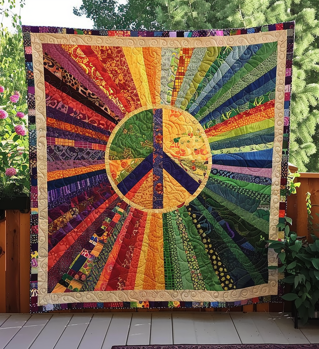 Sunshine Harmony Quilted Blanket - Throw (55" x 60")