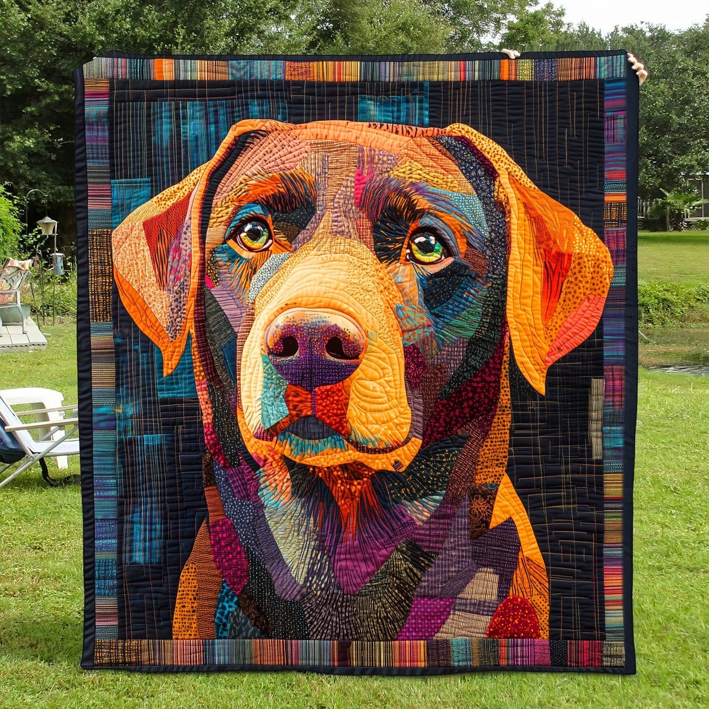 Sunshine Lab Quilted Blanket - Throw (55" x 60")