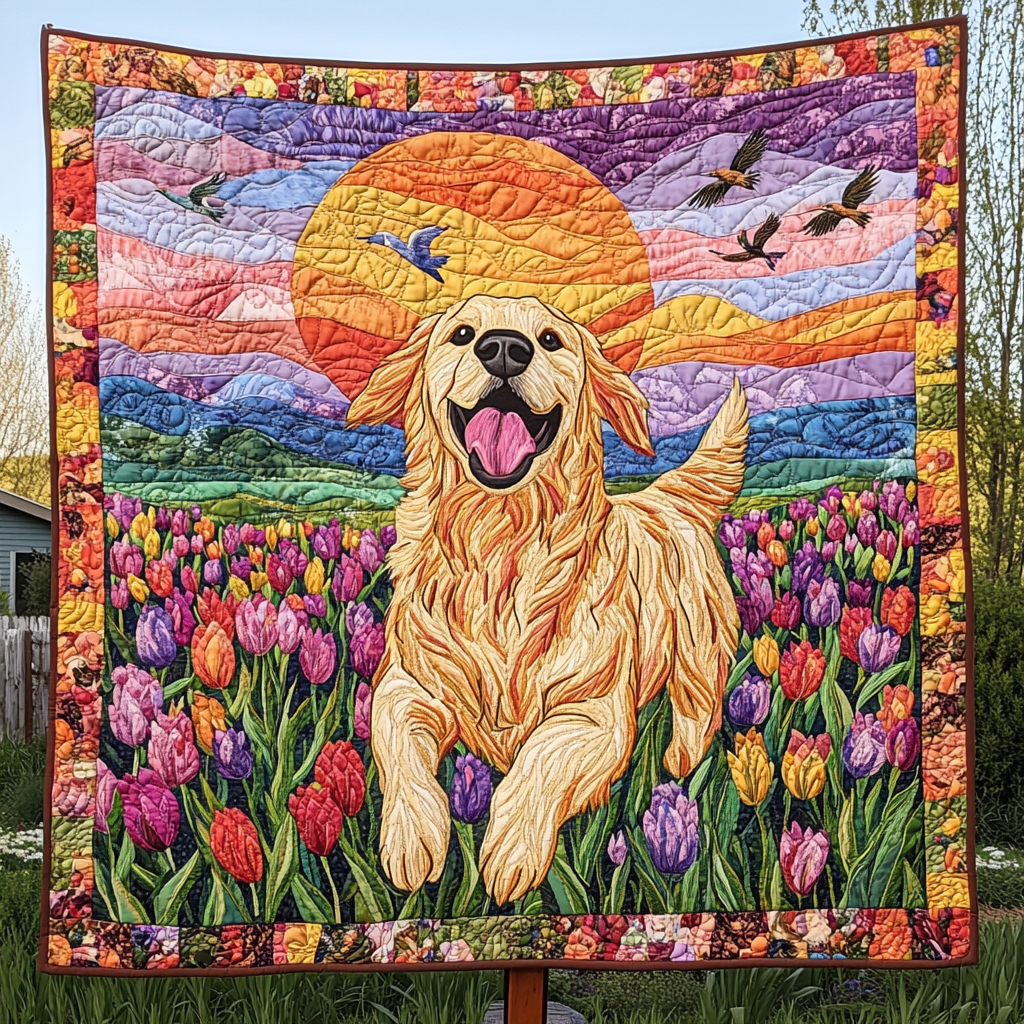 Sunshine Meadows Goldie Quilted Blanket - Throw (55" x 60")