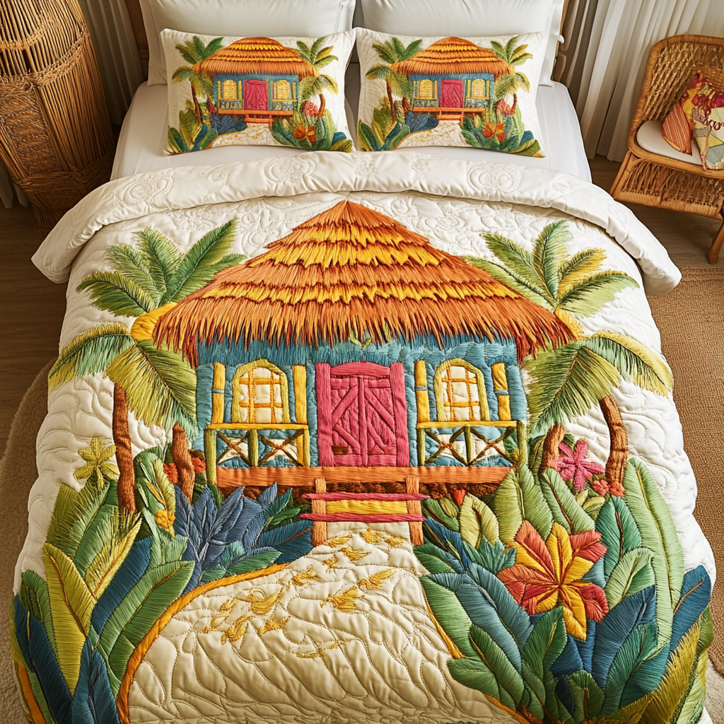 Sunshine Shores 3-Piece Quilted Bedding Set - Single (59" x 70")