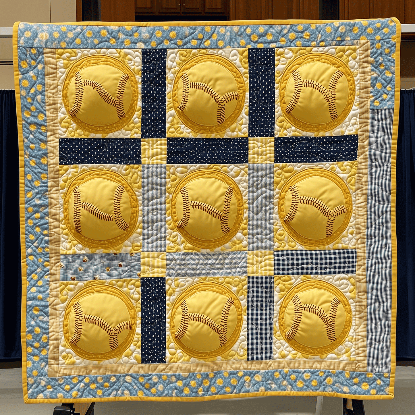 Sunshine Softball Quilted Blanket - Throw (55" x 60")