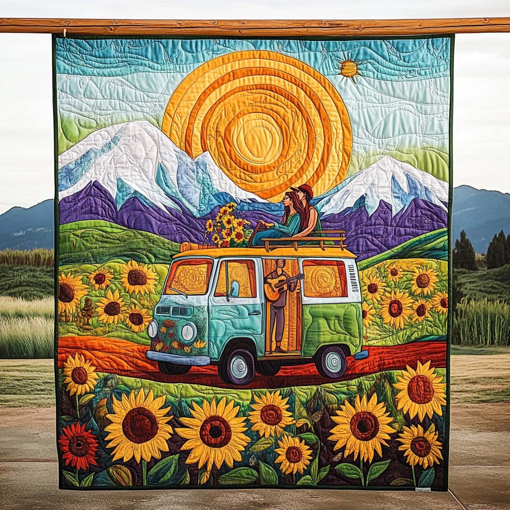 Sunshine Vibes Quilted Blanket - Throw (55" x 60")