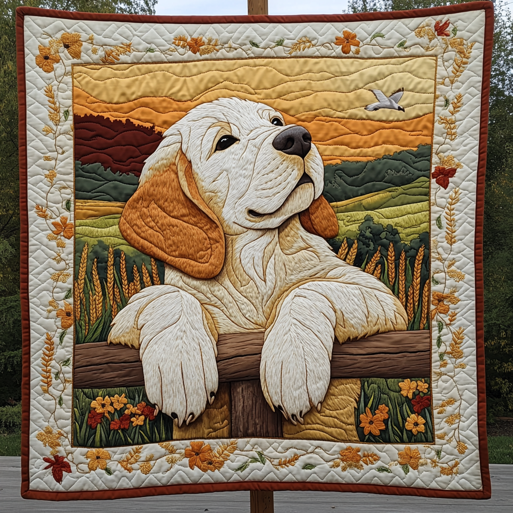 Sunshine and Paws Quilted Blanket - Throw (55" x 60")